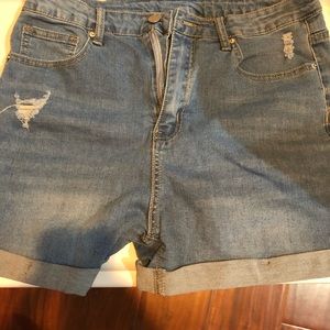 Light-washed Denim Shorts